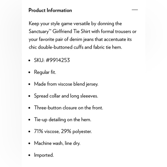 Sanctuary Girlfriend Navy Blue Tie Front Shirt Size L - Picture 8 of 8